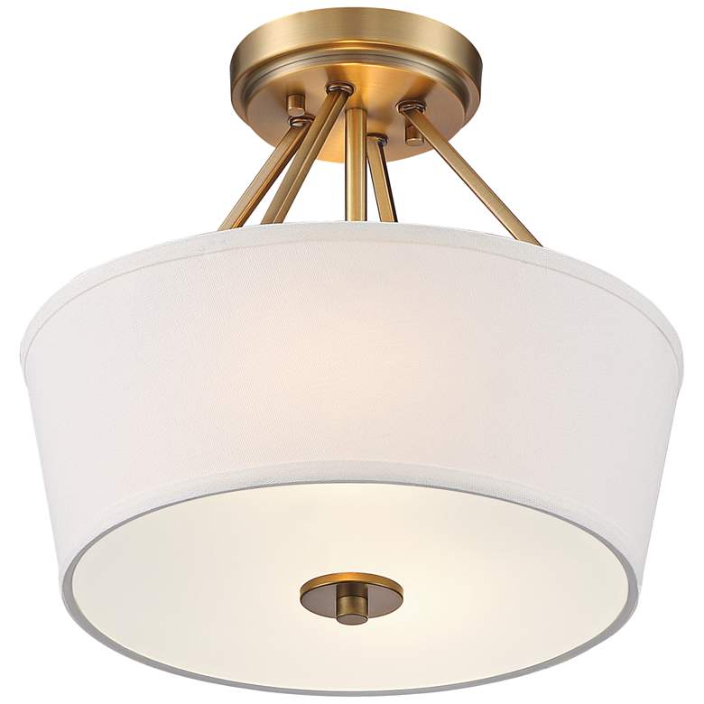 Image 5 Stiffel 13" Wide Conner Warm Brass Drum Ceiling Light more views