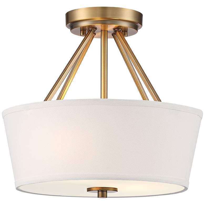 Image 6 Stiffel 13" Wide Conner Warm Brass Drum Ceiling Light more views