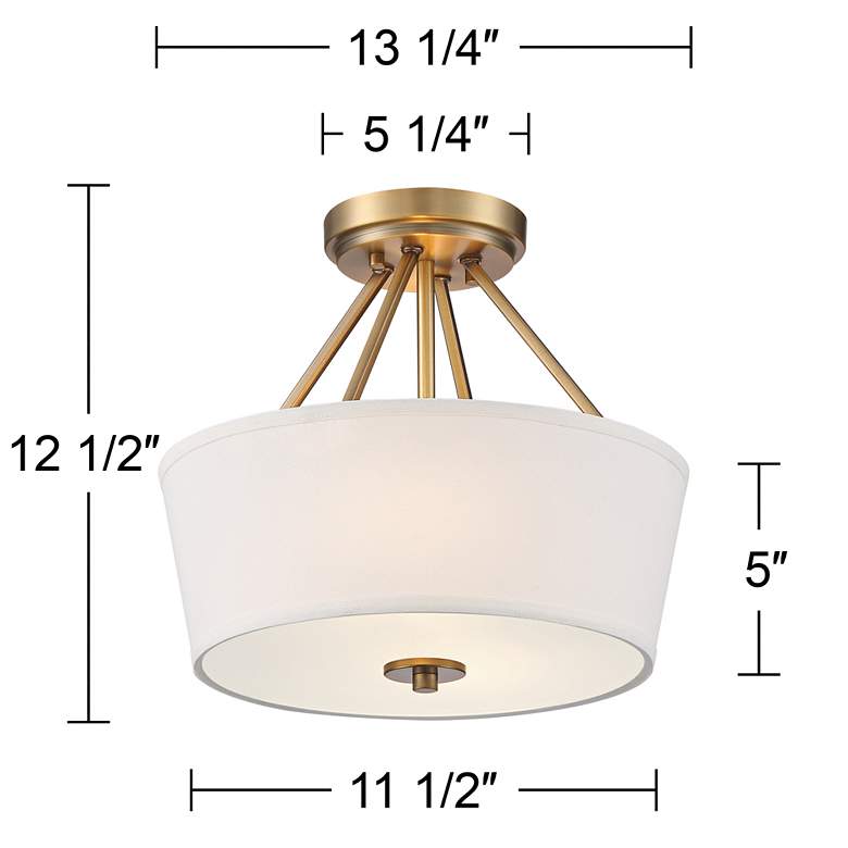 Image 7 Stiffel 13" Wide Conner Warm Brass Drum Ceiling Light more views