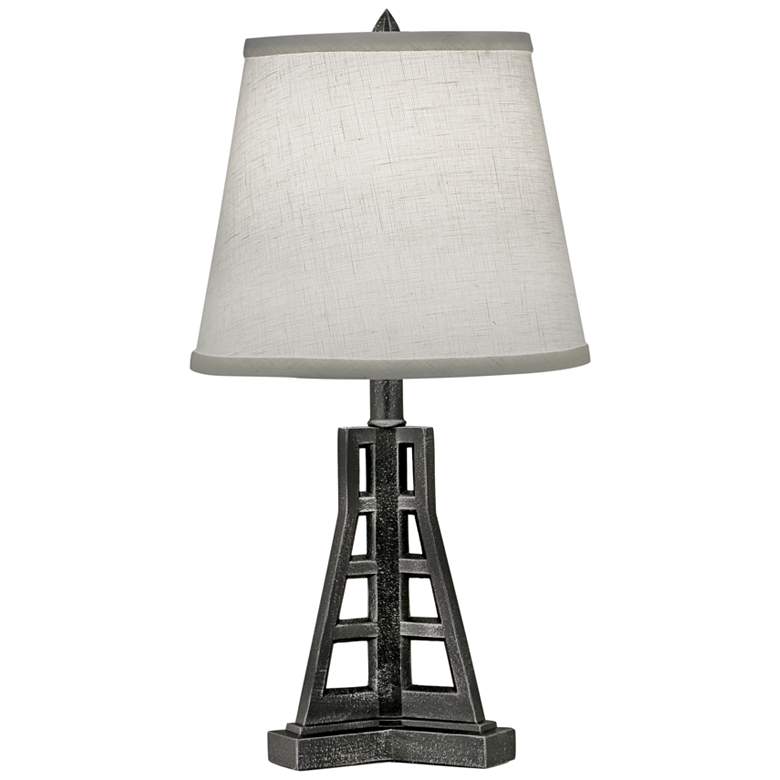 Image 2 Stiffel 20 inch High Charcoal Metal Tower Accent Table Lamp