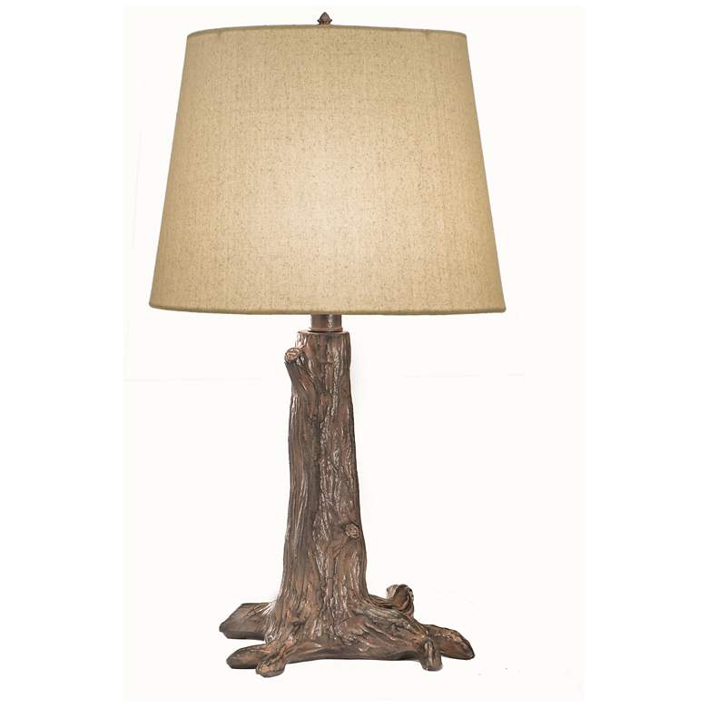 Image 1 Stiffel 22" High Rust Bronze Finish Rustic Tree Stump Table Lamp
