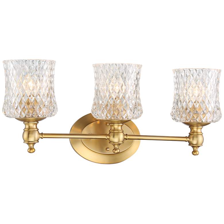 Image 4 Stiffel 23 1/4" Wide Romanov Warm Brass 3-Light Wall Light more views
