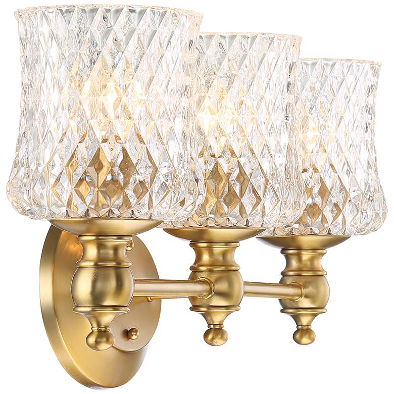 Image 6 Stiffel 23 1/4" Wide Romanov Warm Brass 3-Light Wall Light more views