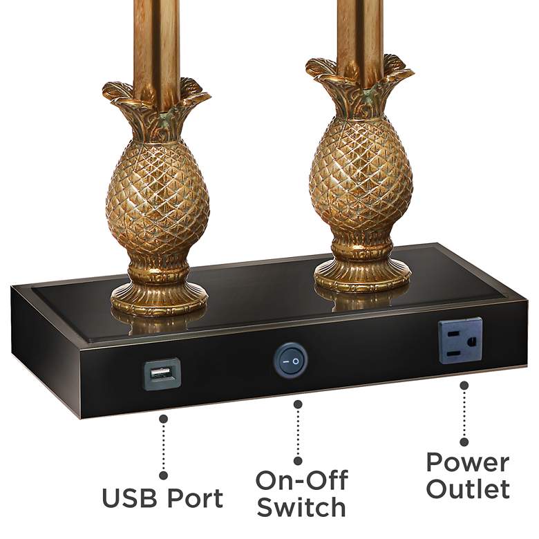 Image 5 Stiffel 23" High Brass and Black USB Port and Outlet Desk Lamp more views
