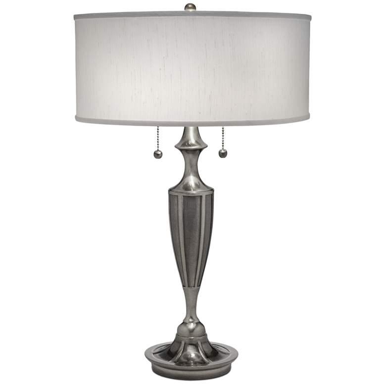 Image 1 Stiffel 27" High Antique Nickel Retro Double Pull Chain Table Lamp
