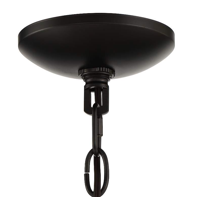 Image 5 Stiffel 29 1/2" Wide Kiva Black Wood 8-Light Wagon Wheel Chandelier more views