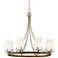 Stiffel 29 1/2" Wide Kiva Nickel Wood 8-Light Wagon Wheel Chandelier