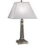 2_Stiffel 29" High Silk Shantung Shade Roman Bronze Table Lamp