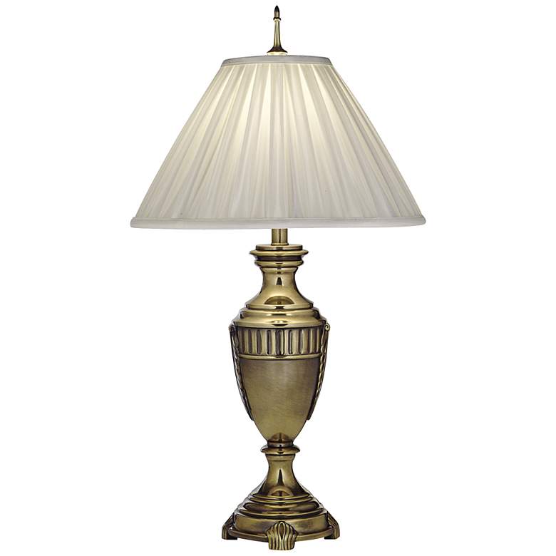 Image 1 Stiffel 32 inch Urn Style Burnished Brass Traditional Table Lamp