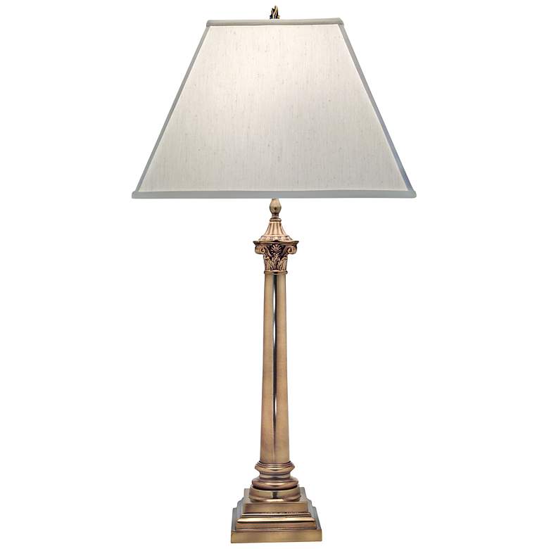 Image 2 Stiffel 33 inch Aged Brass Column Traditional Table Lamp