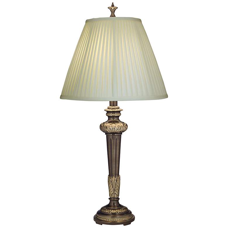 Image 1 Stiffel 34" Pleated Shade Roman Bronze Traditional Table Lamp