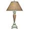 Stiffel 35" Burlap Shade Distressed White Table Lamp