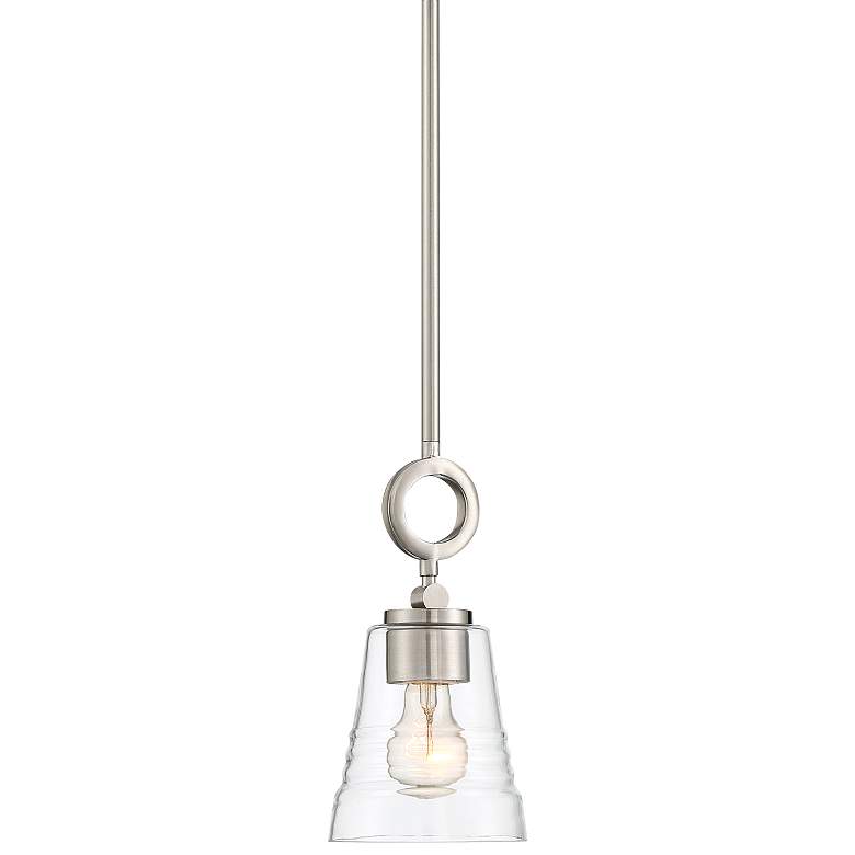 Image 1 Stiffel 5 1/4 inch Wide Mastico Brushed Nickel Mini Pendant Light