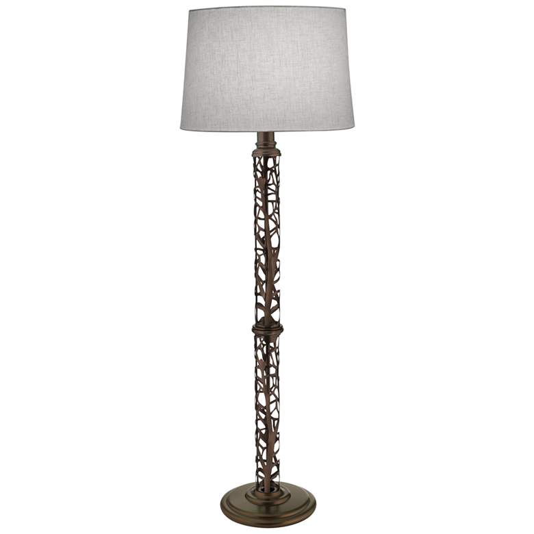 Image 2 Stiffel 61" Oxidized Bronze Metal Column Floor Lamp