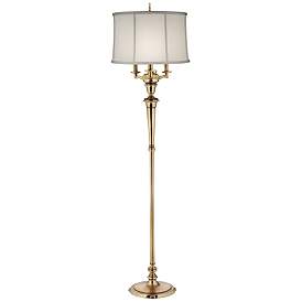 Image2 of Stiffel 63" High Traditional Burnished Brass 4-Light Metal Floor Lamp