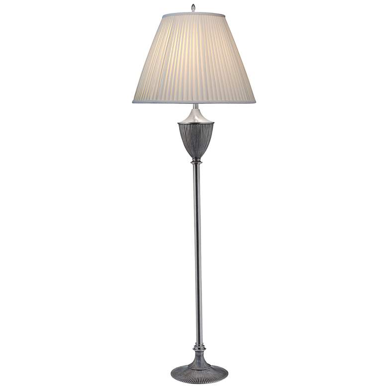 Image 1 Stiffel 65" High Urn Style Pewter Traditional Floor Lamp