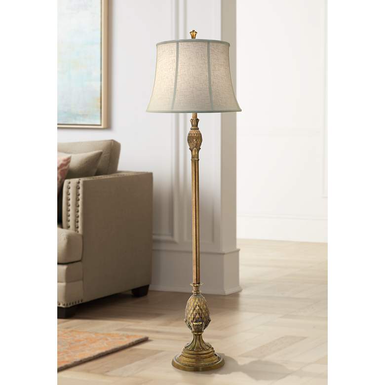 Image 1 Stiffel 67 inch Traditional Polished Honey Brass Metal Floor Lamp