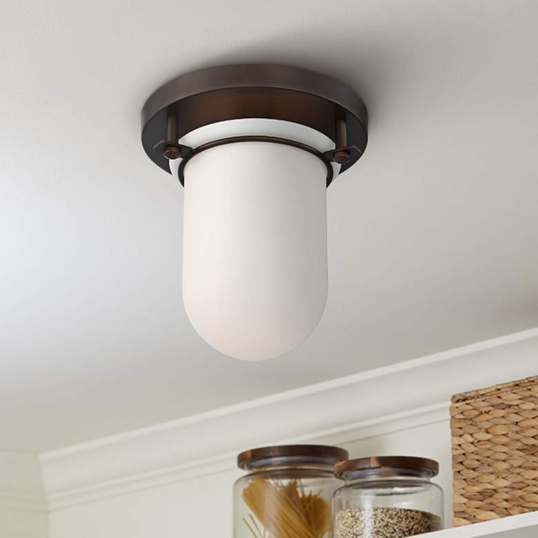 Image 1 Stiffel 9" Wide Boris Collection Bronze Ceiling Light