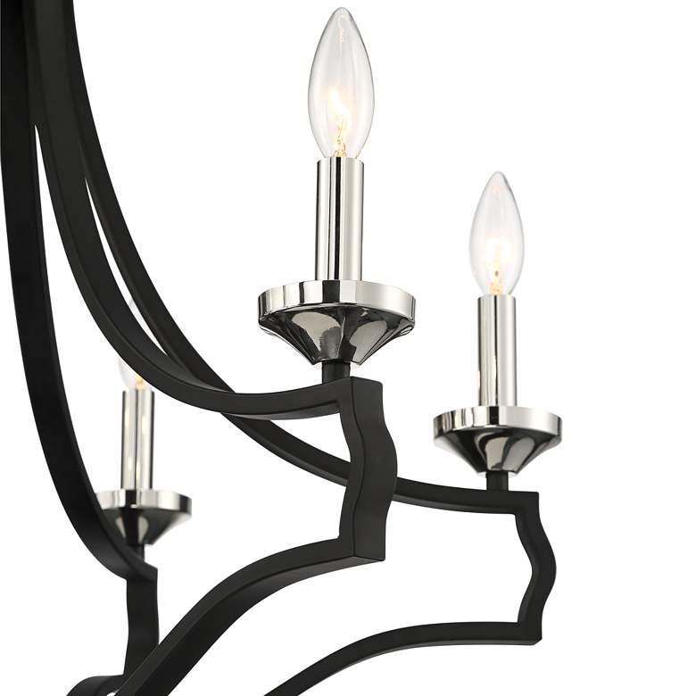 Image 3 Stiffel Alanna 25 1/4 inch Black and Polished Nickel 6-Light Chandelier more views