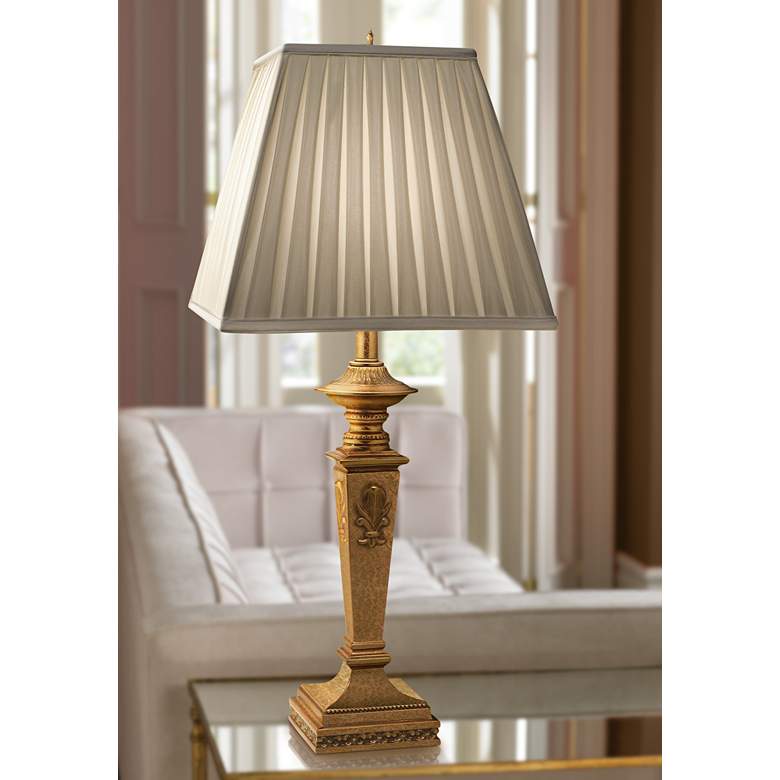 Image 1 Stiffel Angelica 32 inch Traditional Column French Gold Table Lamp