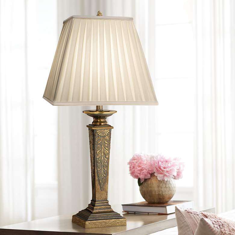 Image 1 Stiffel Anna 33" High Traditional Amber Tortoise Shell Table Lamp