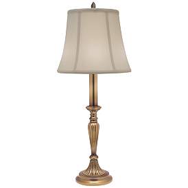Image2 of Stiffel Antique Brass 30" High Candlestick Buffet Table Lamp