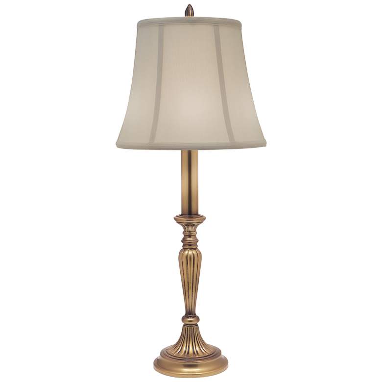 Image 2 Stiffel Antique Brass 30 inch High Candlestick Buffet Table Lamp