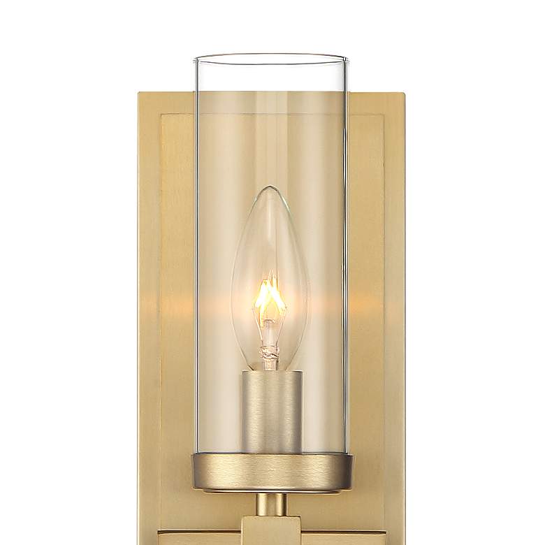 Image 3 Stiffel Aron 10 3/4" High Brass w/Glass Shade Wall Sconce more views
