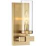 Stiffel Aron 10 3/4" High Brass w/Glass Shade Wall Sconce