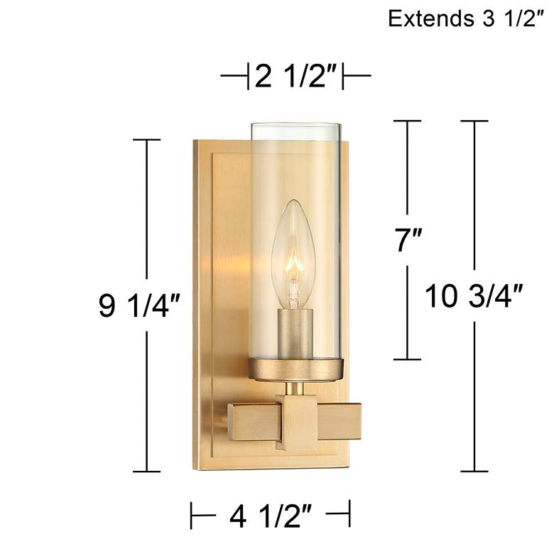 Image 7 Stiffel Aron 10 3/4" High Brass w/Glass Shade Wall Sconce more views