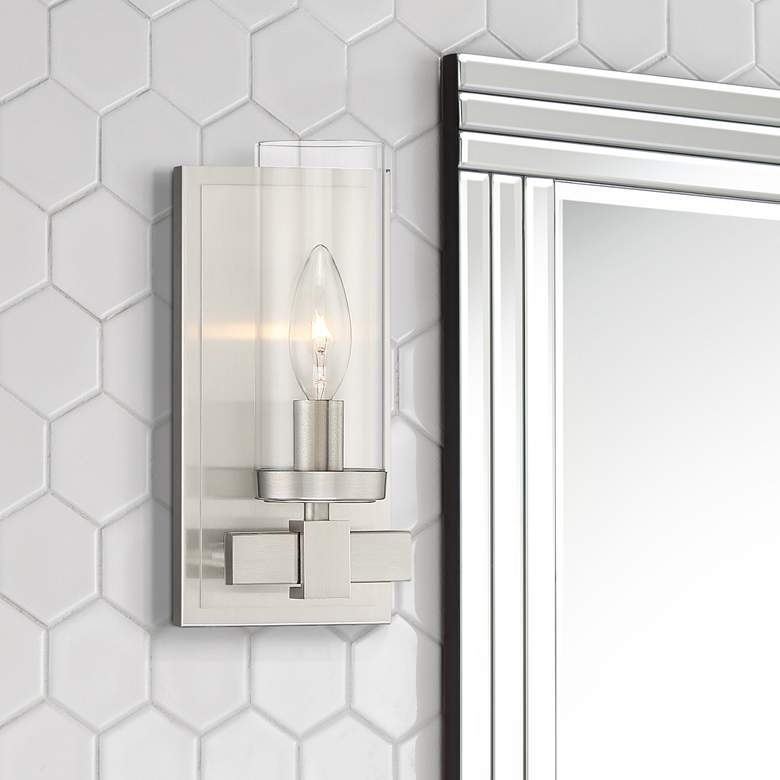 Image 1 Stiffel Aron 10 3/4 inch High Brushed Nickel 1-Light Wall Sconce