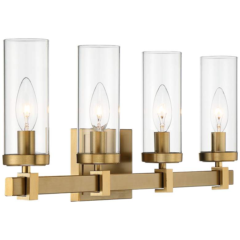 Image 6 Stiffel Aron 29 3/4" Wide Brass 4-Light Bath Light more views