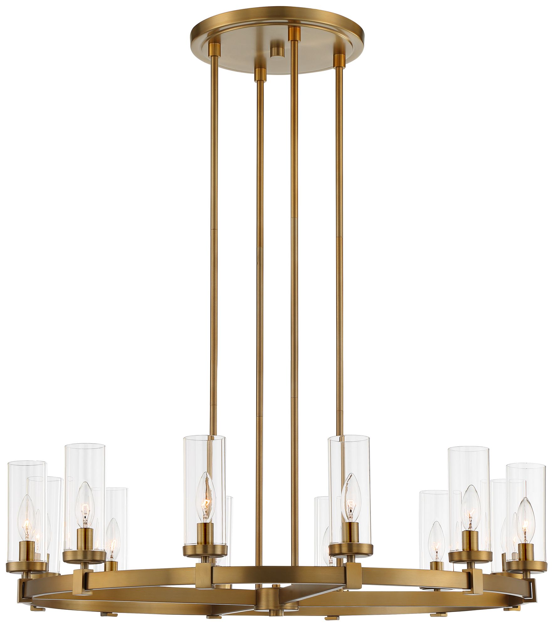 Watch A Video About the Stiffel Aron Brass 12 Light Wagon Wheel Chandelier