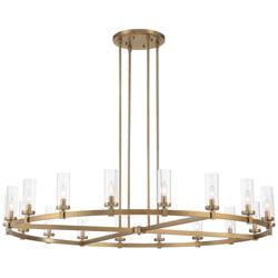 Stiffel Aron 60" Wide 18-Light Modern Brass Finish Ring Chandelier