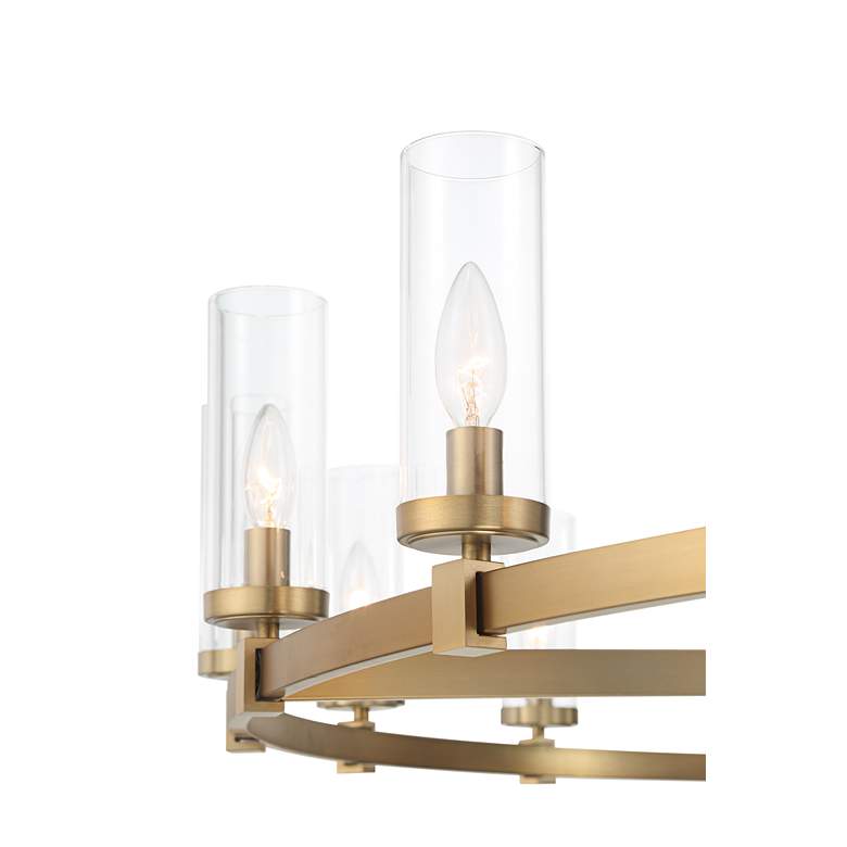 Image 5 Stiffel Aron 60" Wide 18-Light Modern Brass Finish Ring Chandelier more views