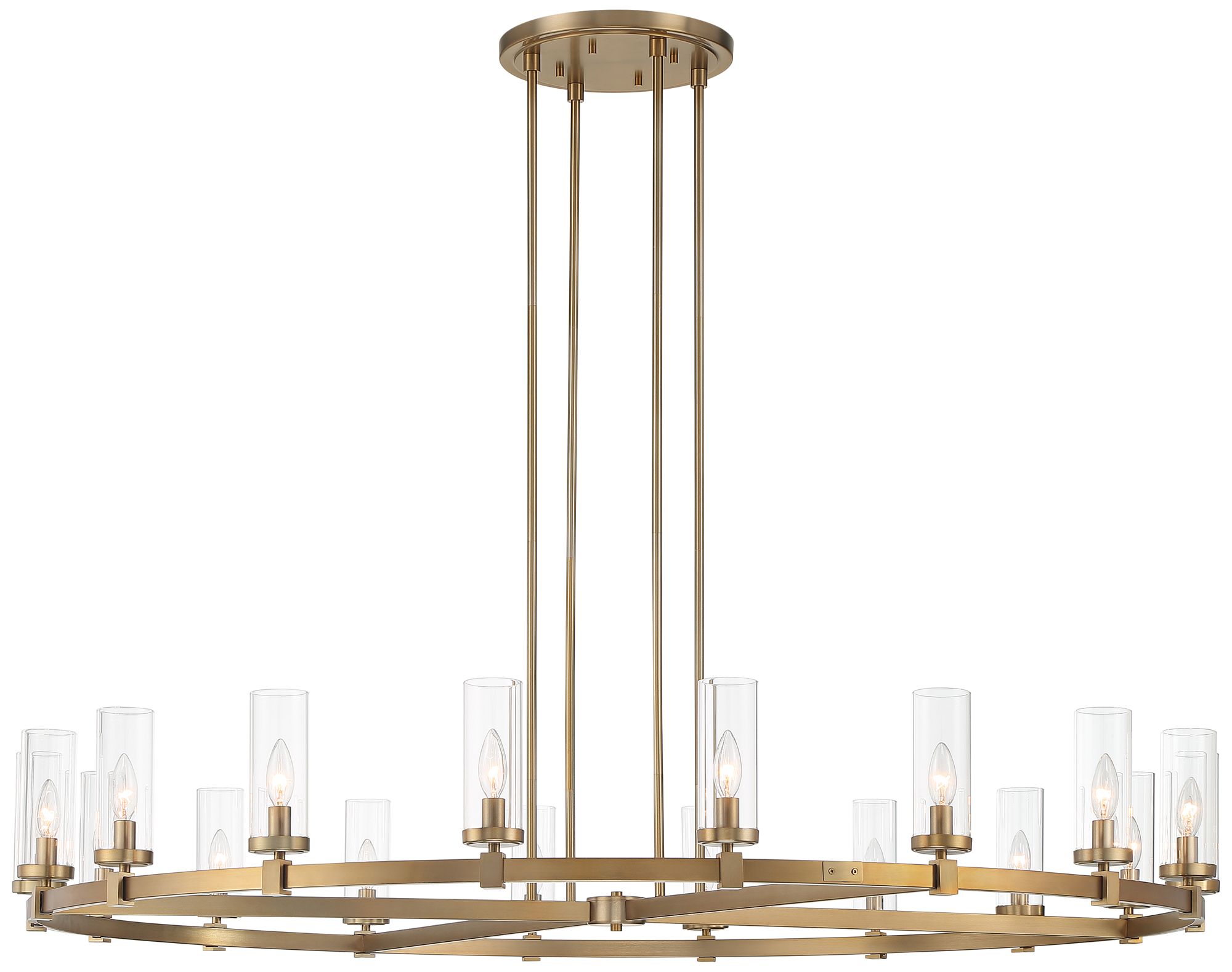 Watch A Video About the Stiffel Aron Brass 18 Light Wagon Wheel Chandelier