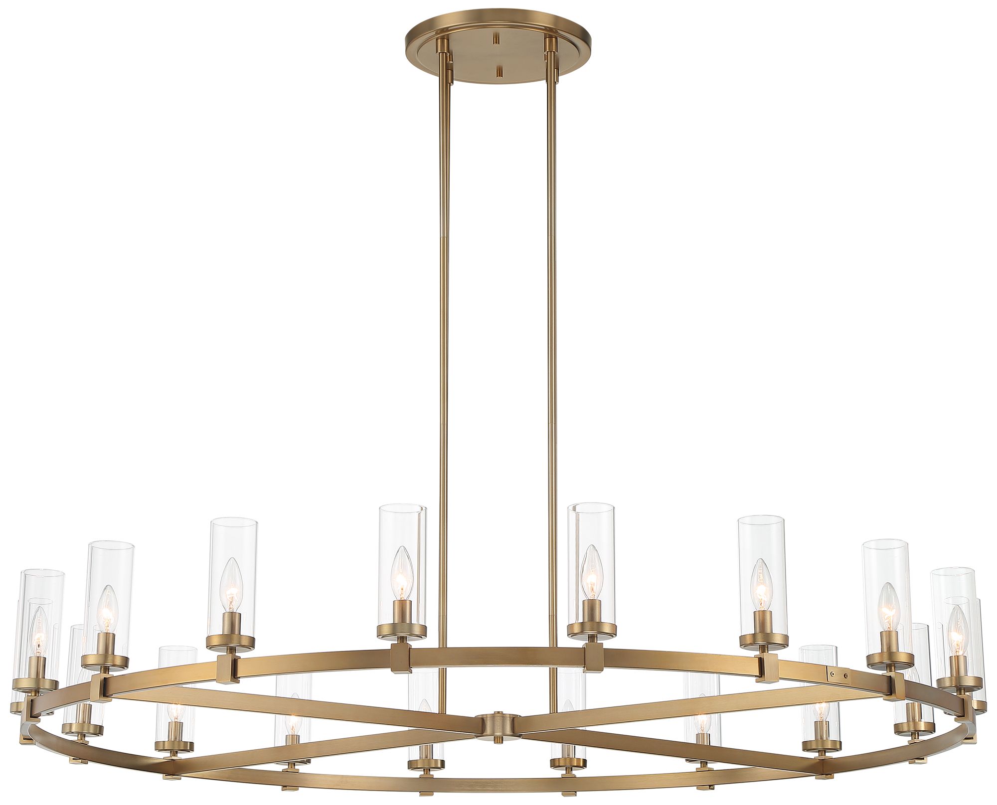 Watch A Video About the Stiffel Aron Brass 18 Light Wagon Wheel Chandelier