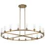 Watch A Video About the Stiffel Aron Brass 18 Light Wagon Wheel Chandelier