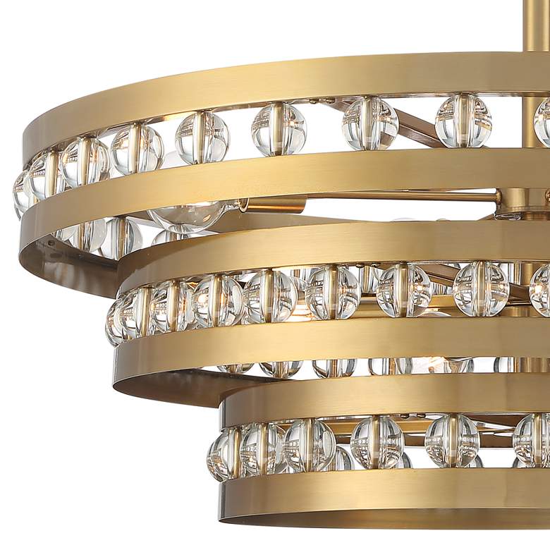 Image 4 Stiffel Artyom 40" Wide Warm Gold 8-Light Crystal Ring Pendant more views