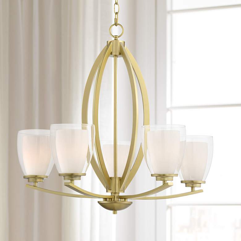 Image 1 Stiffel Avira 27" Wide Soft Gold 5-Light Chandelier