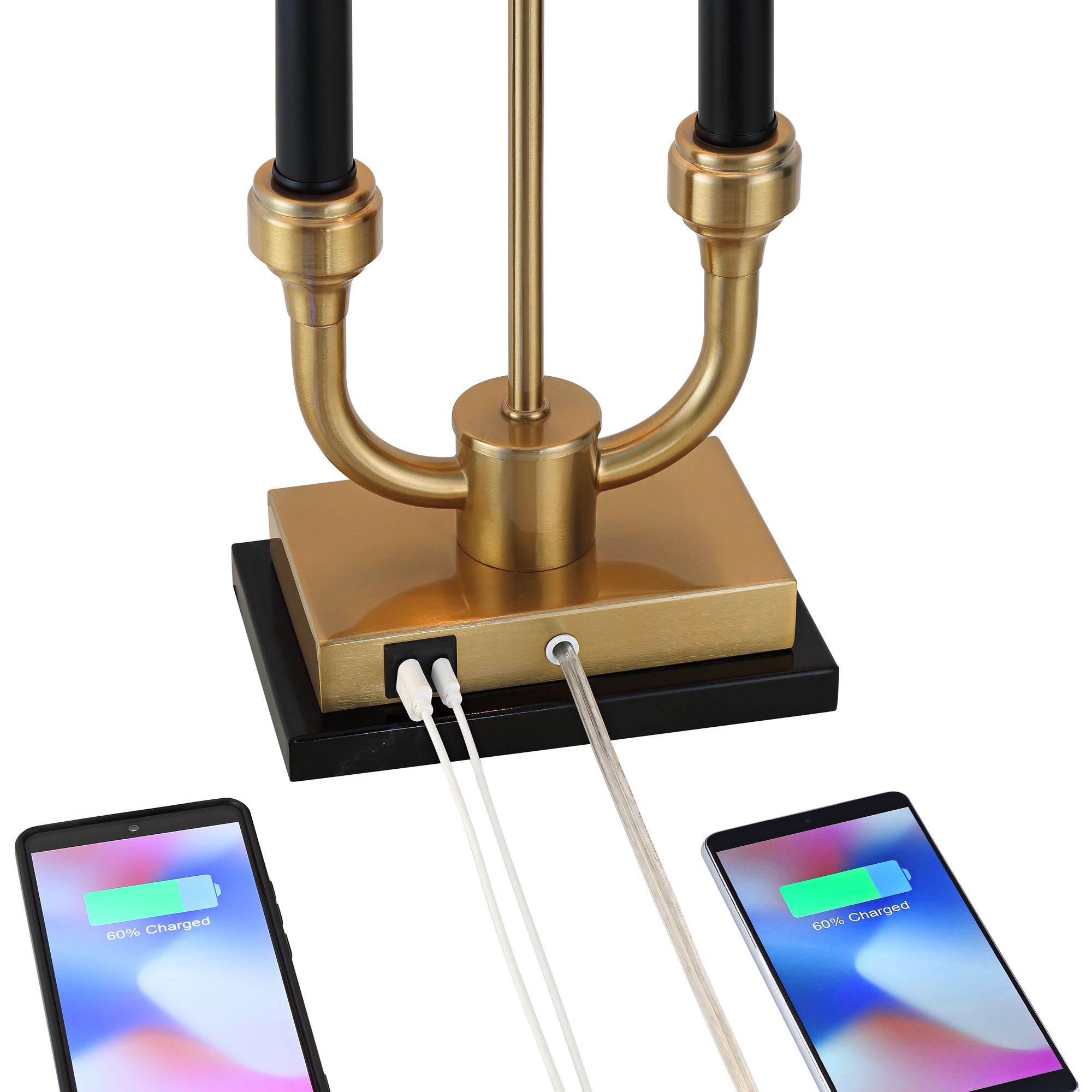 Stiffel Barclay 28" Traditional Black Gold Lamp with Dual USB Ports