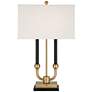 Stiffel Barclay 28" Traditional Black Gold Lamp with Dual USB Ports