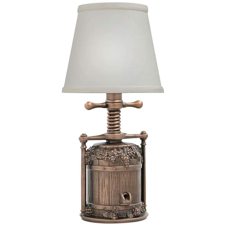 Image 1 Stiffel Bing 13" Old Bronze Wine Press Mini Accent Table Lamp