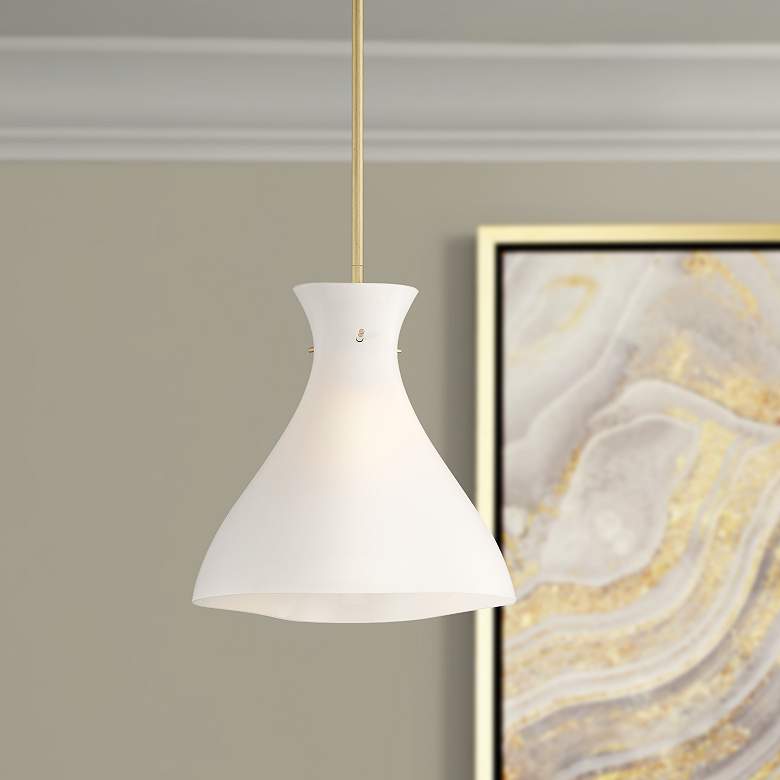 Image 1 Stiffel Blaine 11 3/4" Wide Painted Gold Mini Pendant