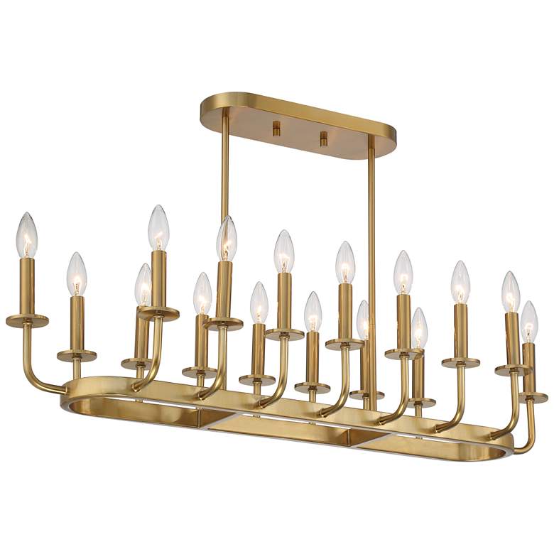 Image 2 Stiffel Bondai 38 3/4 inch Wide Soft Gold 16-Light Island Chandelier