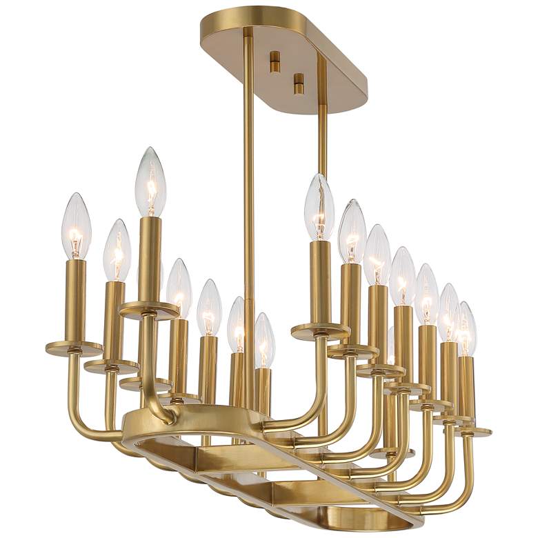 Image 7 Stiffel Bondai 38 3/4" Wide Soft Gold 16-Light Island Chandelier more views