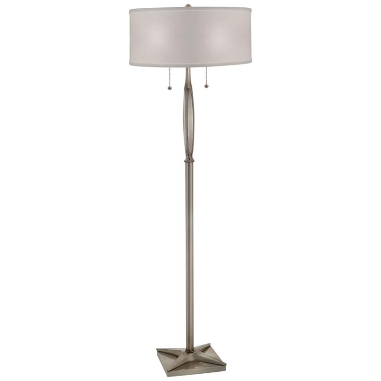 Image 1 Stiffel Borenstein 59 inch Nickel Metal Modern Pull Chain Floor Lamp