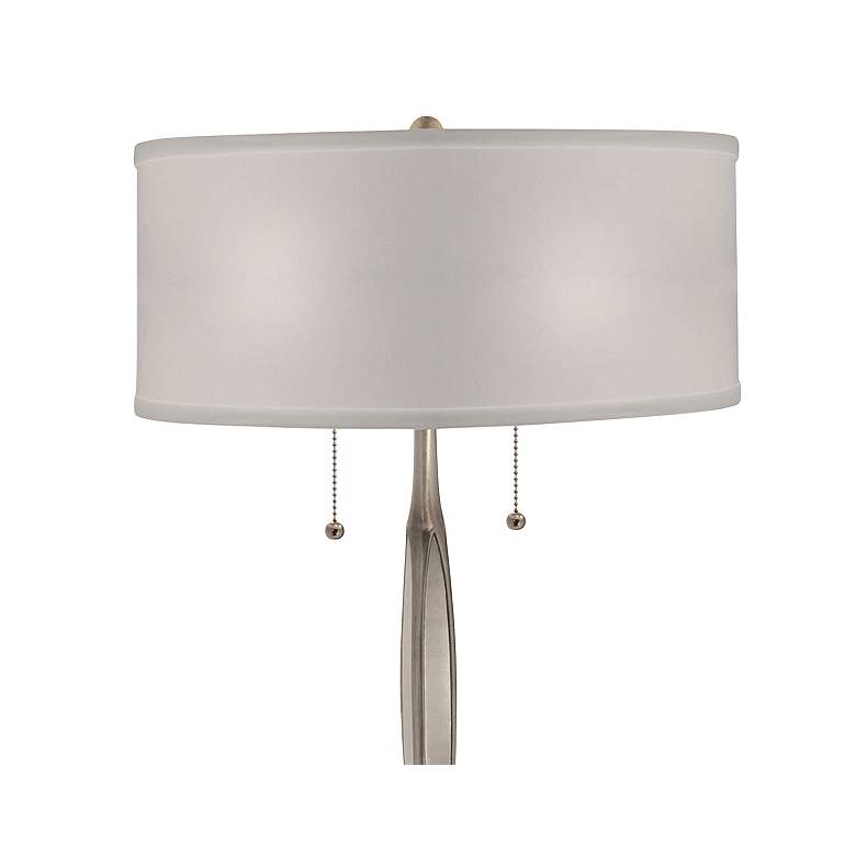 Image 2 Stiffel Borenstein 59" Nickel Metal Modern Pull Chain Floor Lamp more views