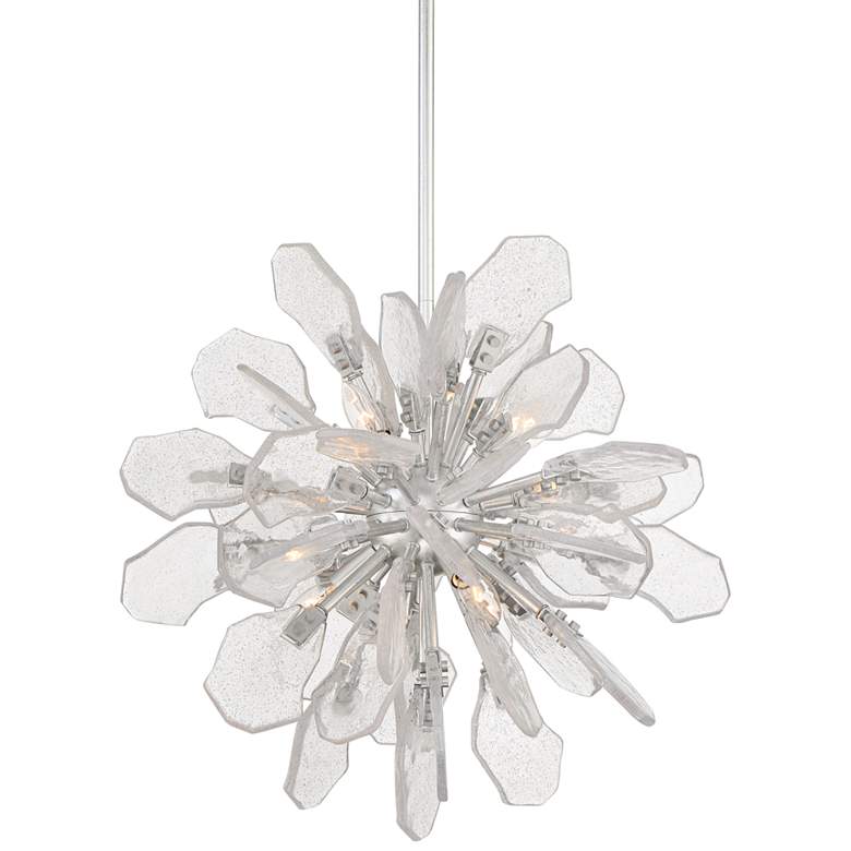 Image 1 Stiffel Boris 21 3/4 inch Wide Silver Leaf 6-Light Sputnik Pendant Light