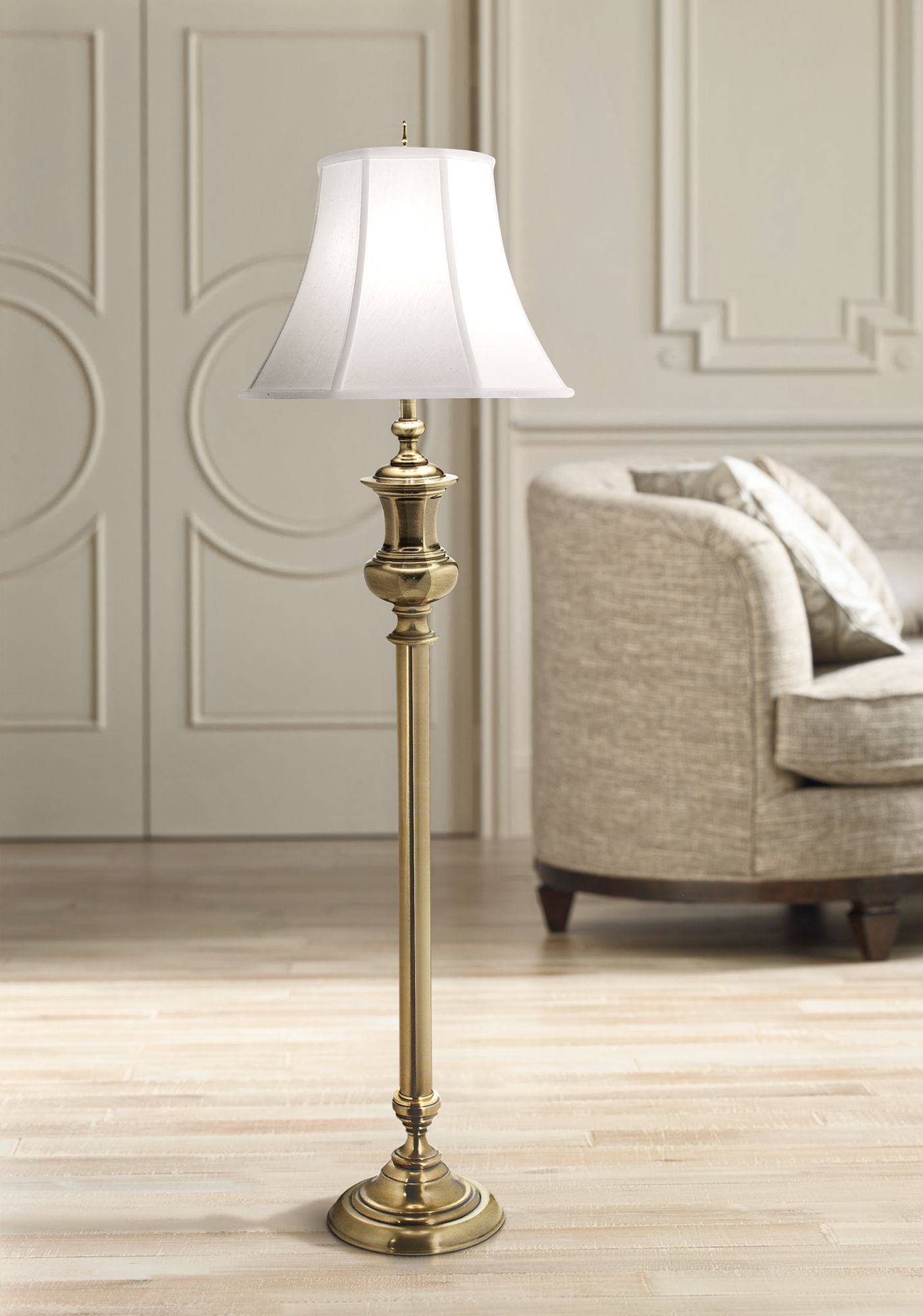 stiffel brass floor lamp